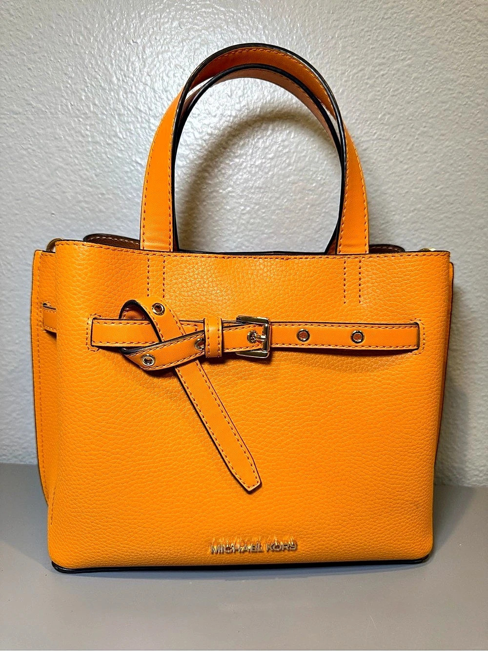 Michael Kors Mercer Gallery Small Center Zip Tote Orange Satchel